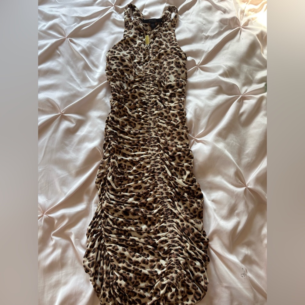 Guess Cheetah Print Blouse with Gold Detail
